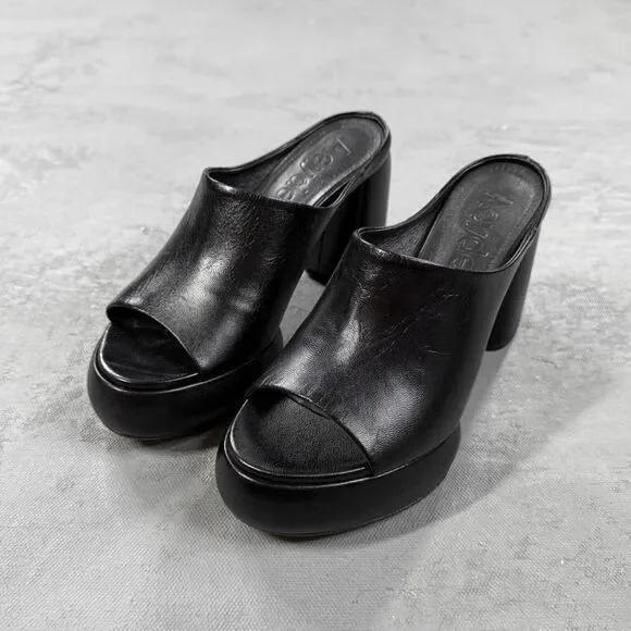 Aeyde Black Leather Platform Sandals Size EU 36, US 5 - Picture 1 of 8